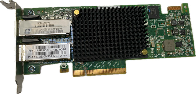 EMULEX LPE16002 Dual Port 16Gb Fibre Channel PCIe x8 HBA Card Low Profile