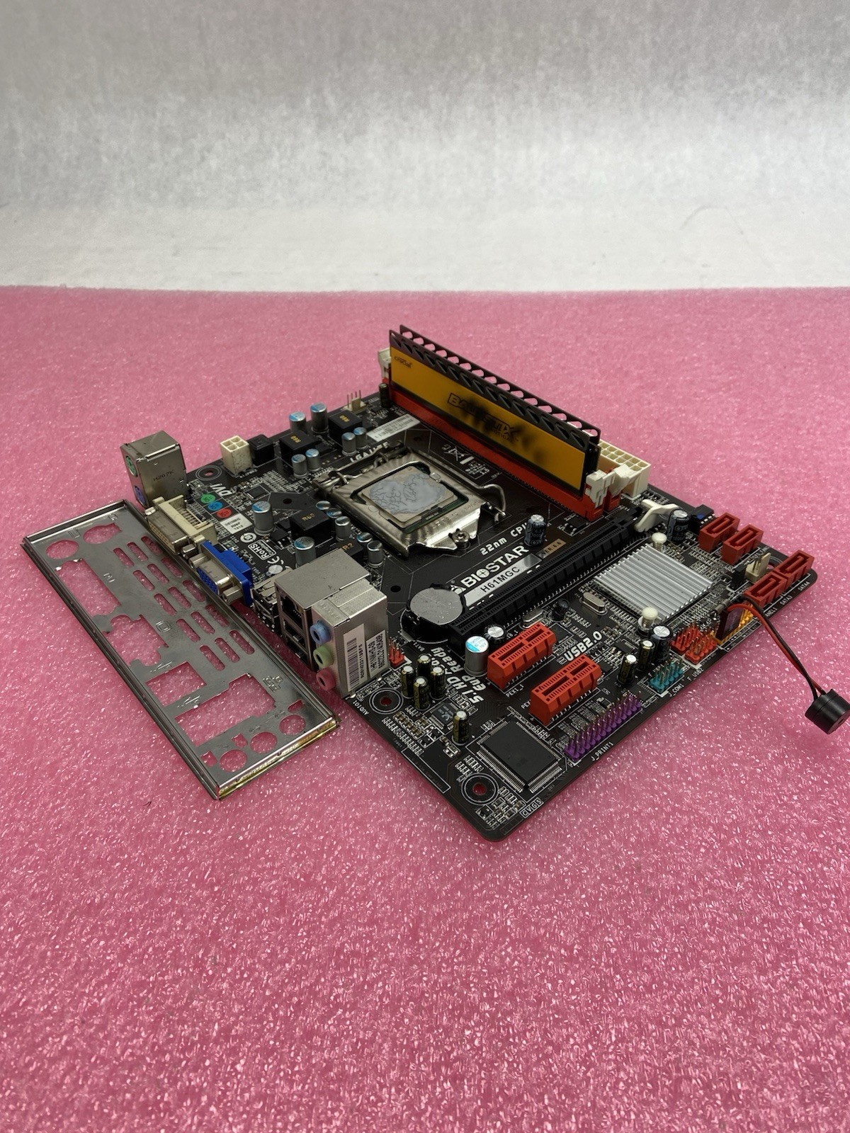 BioStar H61MGC Motherboard Intel Pentium G860 3GHz 8GB RAM w/IO No Heatsink Fan