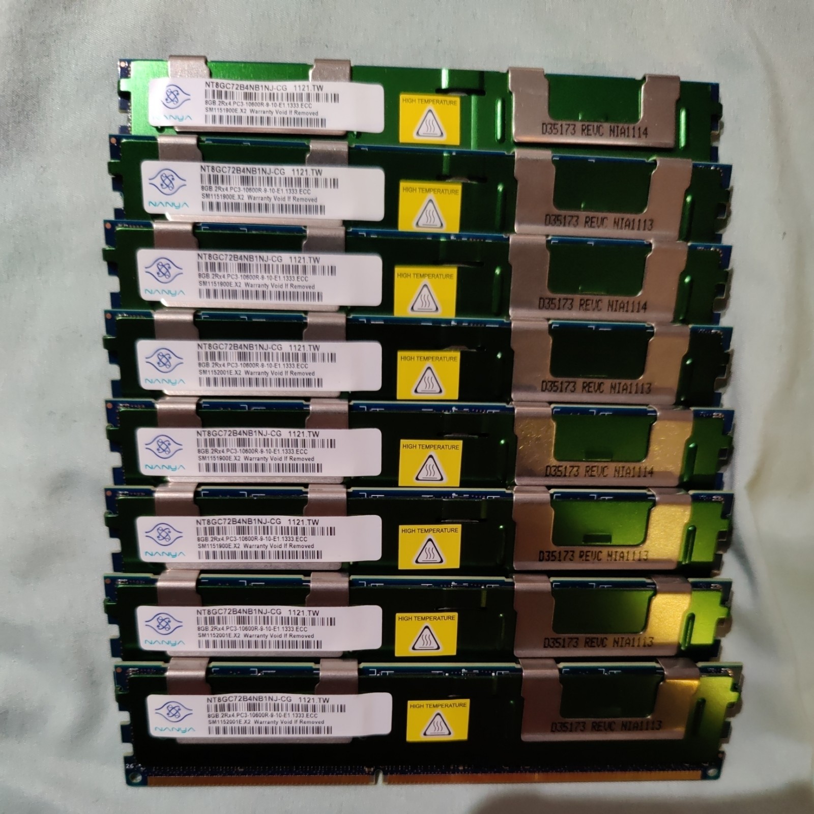 HP OEM NT8GC72B4NB1NJ-CG - Nanya 8GB PC3-10600R DDR3 1333 CL9 REG ECC Memory