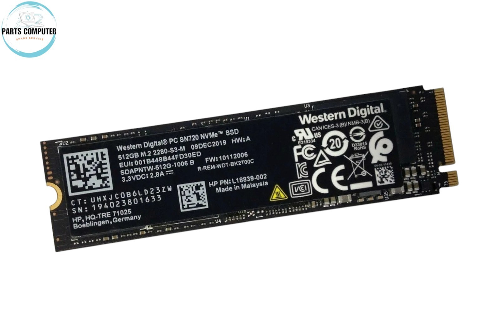 L18839-002 - SN720 SDAPNTW-512G-1006 B SSD M.2 2280 NVMe PCIe 3.0 x4