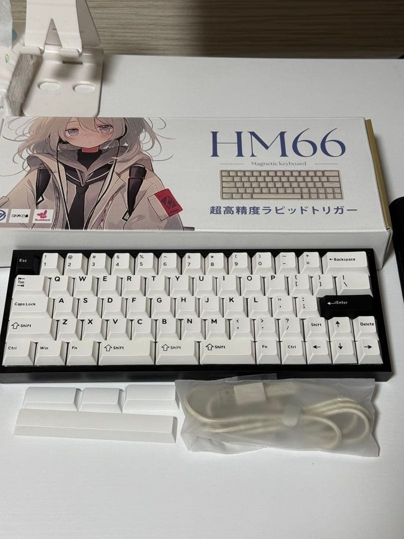 HM66 Magnetic Custom Keyboard with KBDfans Tofu60 Black Aluminum Case 60%