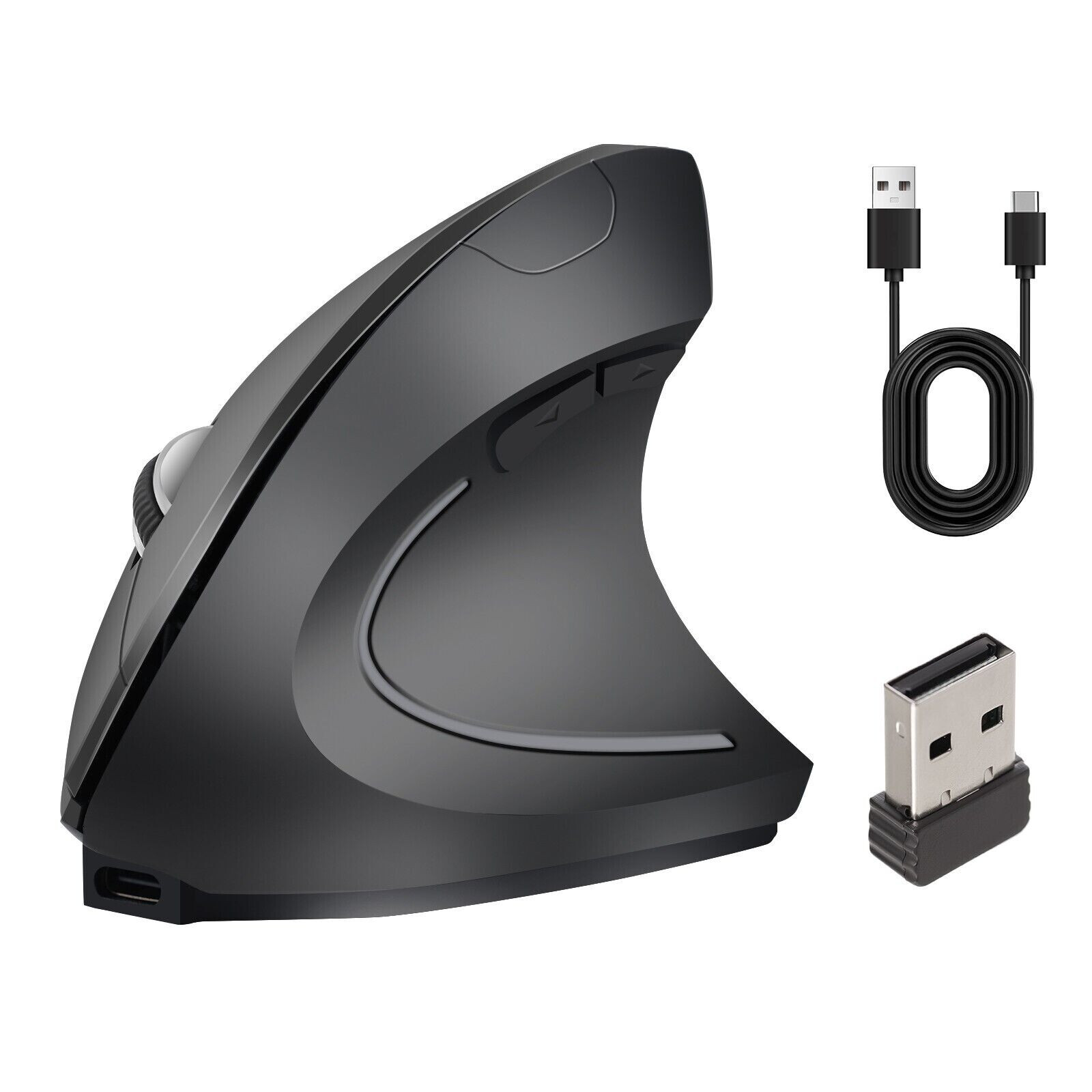 Vertical Mouse Ergonomic 2.4GHz Wireless, 3 Adjustable DPI 800/1200/1600