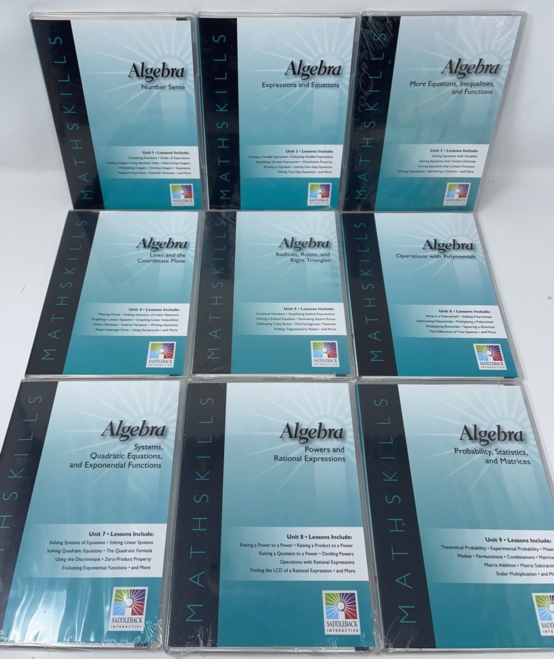 New Algebra Unit 1-9 Math Skills Curriculum Saddleback Interactive CD-ROM Mac/PC