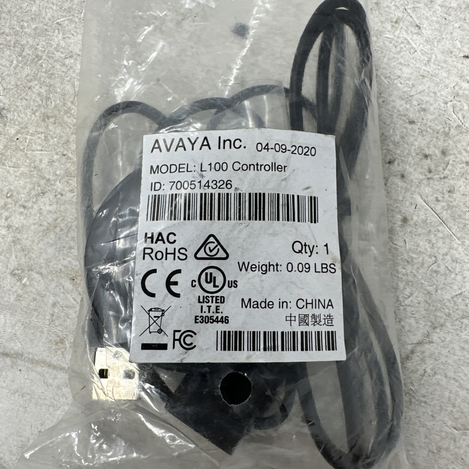Avaya L100 Controller With Quick-Connect To USB-A Cable for  L129, L139, L149