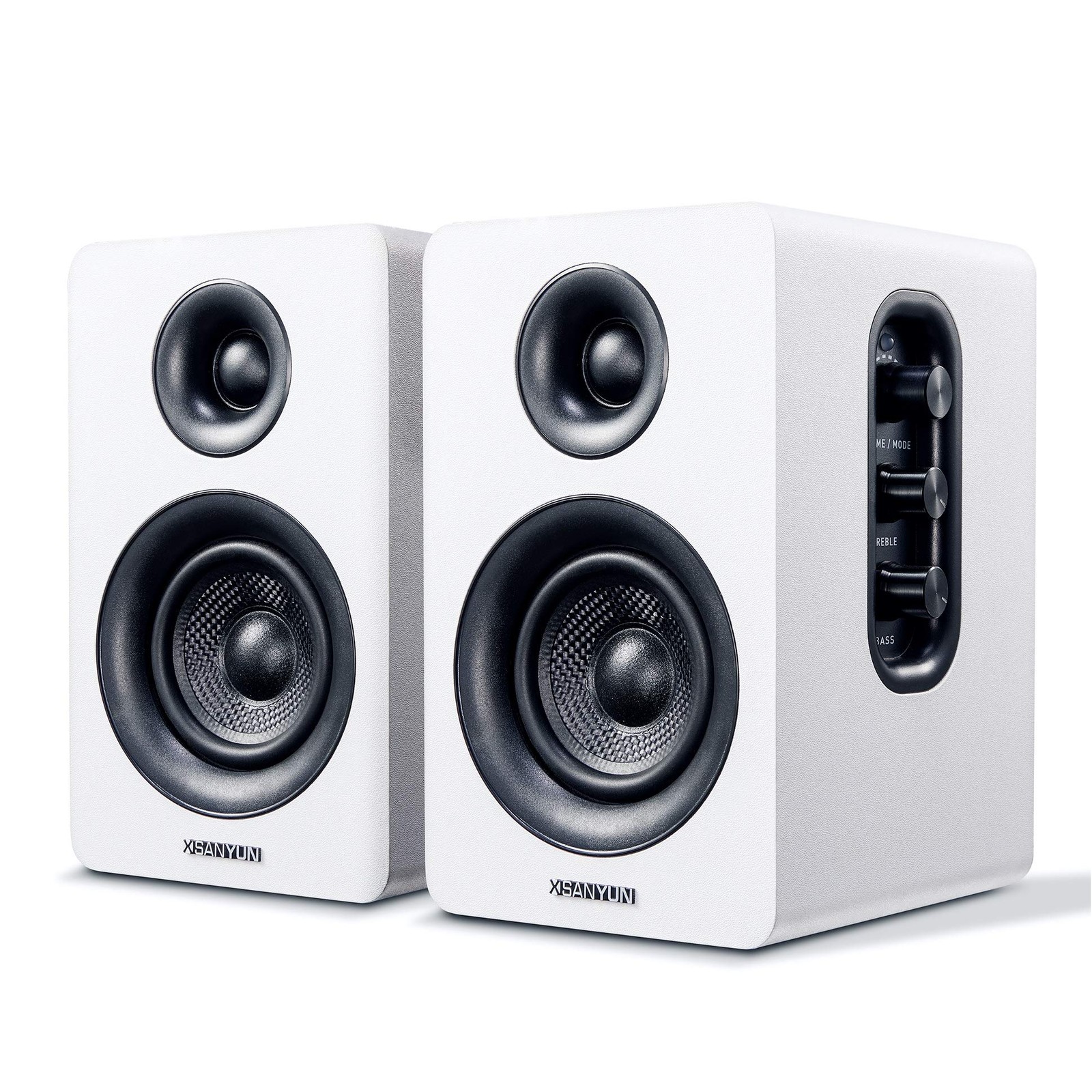 Sanyun SW208 3" Active Bluetooth 5.0 Bookshelf Speakers – 60W 3", White
