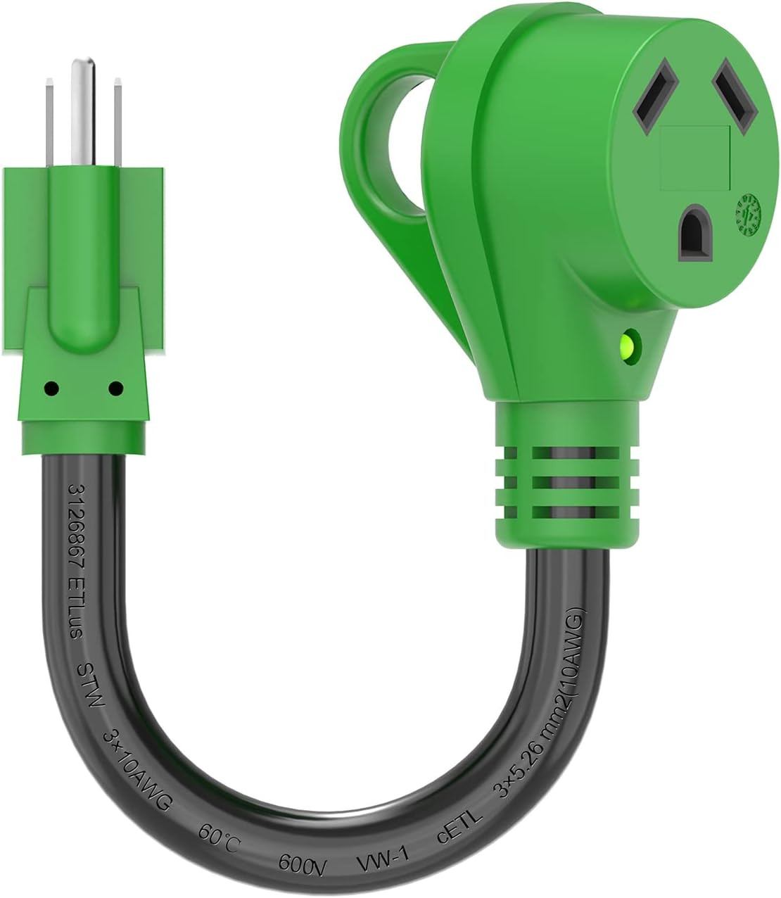 30 Amp to 110 Volt RV Adapter Cord, NEMA 5-15P to NEMA TT-30R Power Adapter