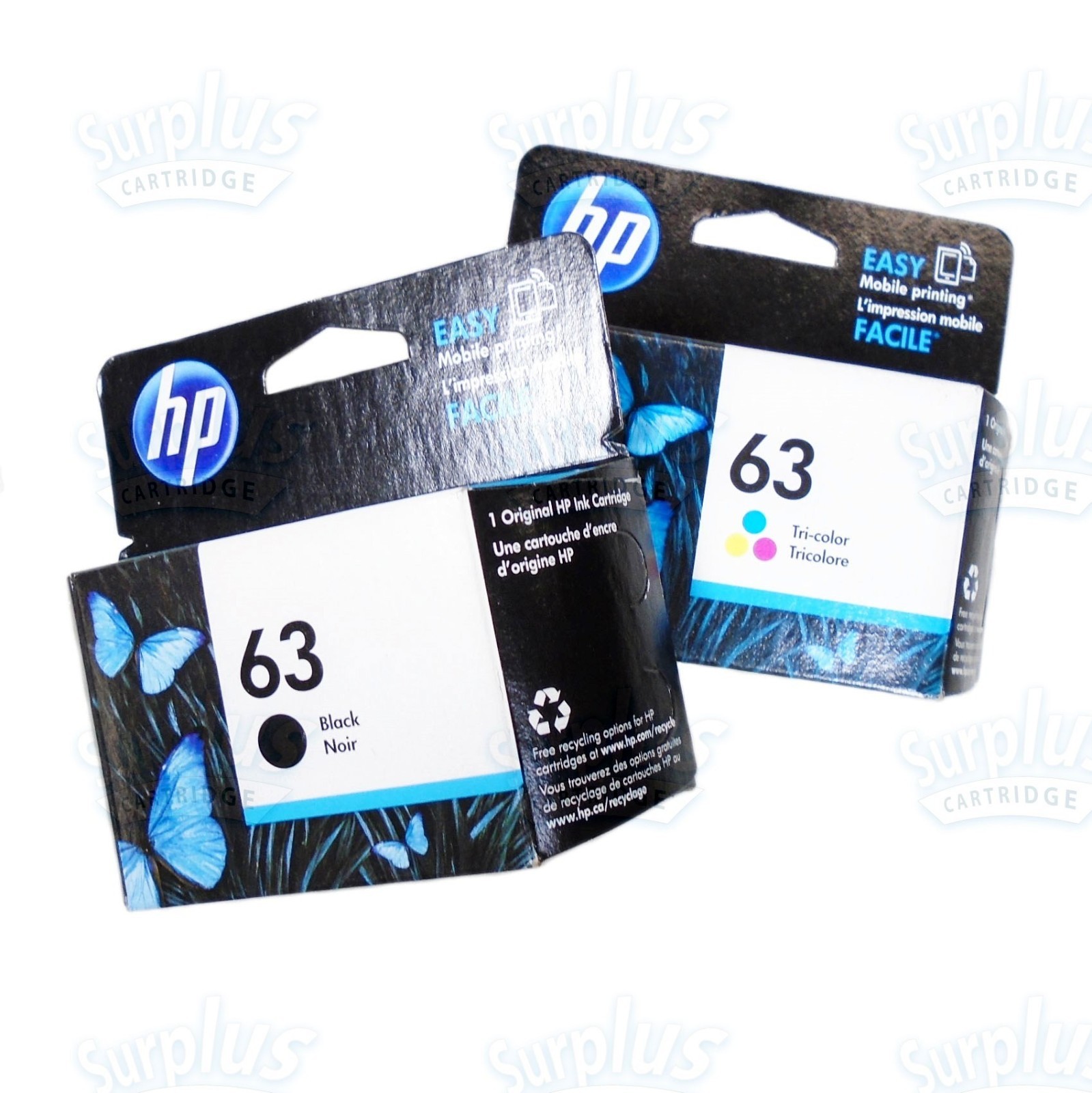 2PK Genuine HP 63 Combo Black & Color ENVY 4520 4524 3634 2130 Exp: 2022 - 2024