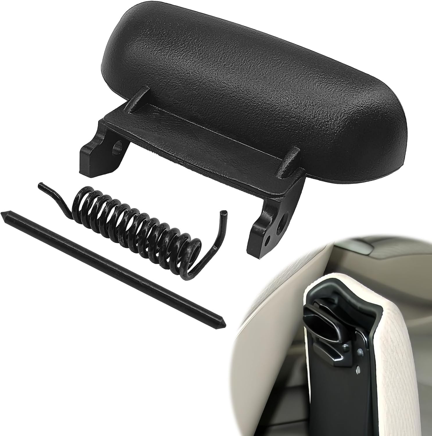 Black Plastic Center Console Latch,Armrest Cover Lid LatchReplacement,Armrest