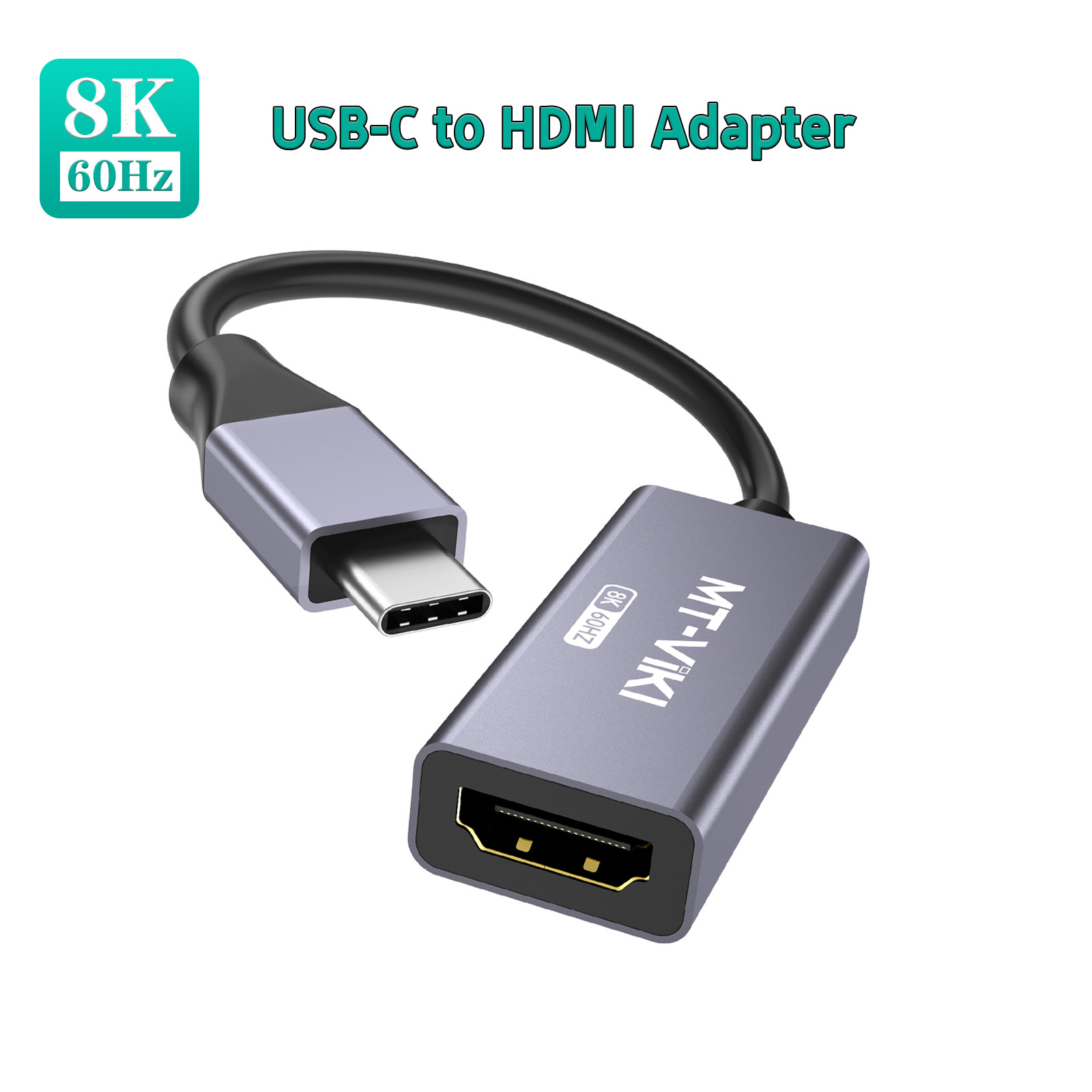 8K@60hz Type USB C to HDMI Adapter Converter Thunderbolt 4/3 48Gbps with MacBook