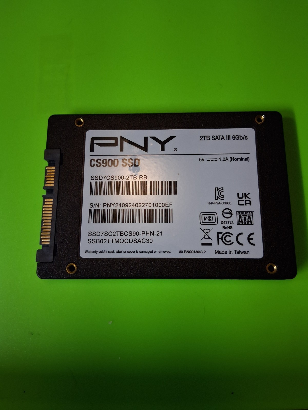 2TB Sata III SSD PNY CS900 TESTED WORKING WIPED internal 2.5 sata 2000GB