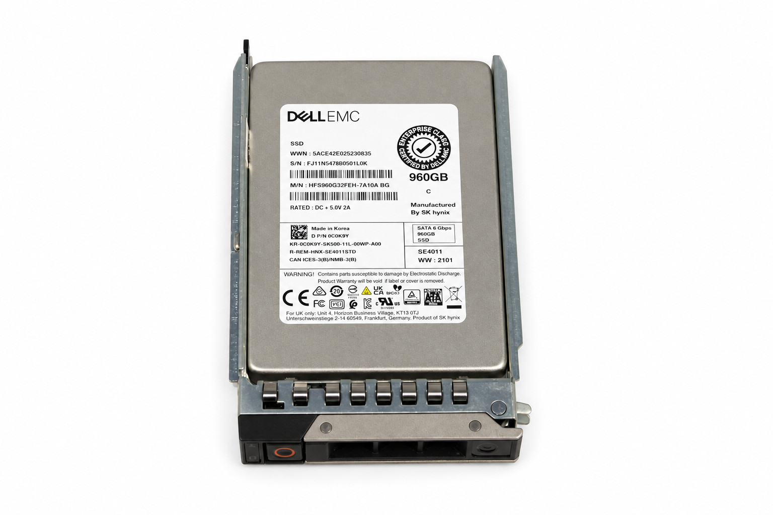 Dell C0K9Y 0C0K9Y 960GB SATA 6Gbps 2.5 SFF RI TLC PowerEdge Server SSD Drive
