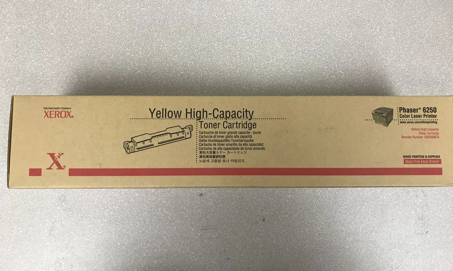 106R674 106R00674 Genuine New Xerox Yellow Toner Phaser 6250 