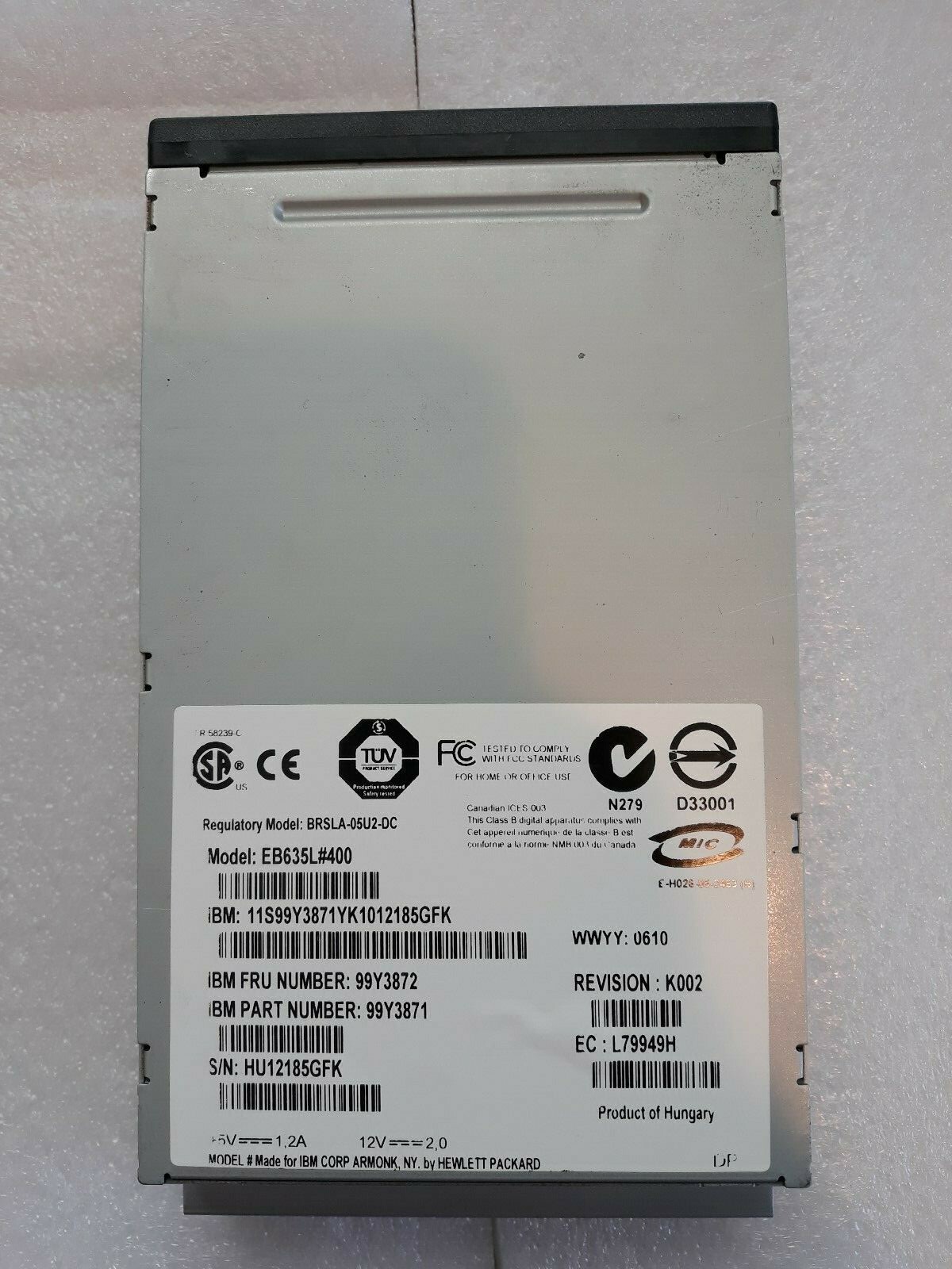 IBM 99Y3870 DAT160 80/160GB 3.5" Internal USB Tape Drive 99Y3869 99Y3871 99Y3872