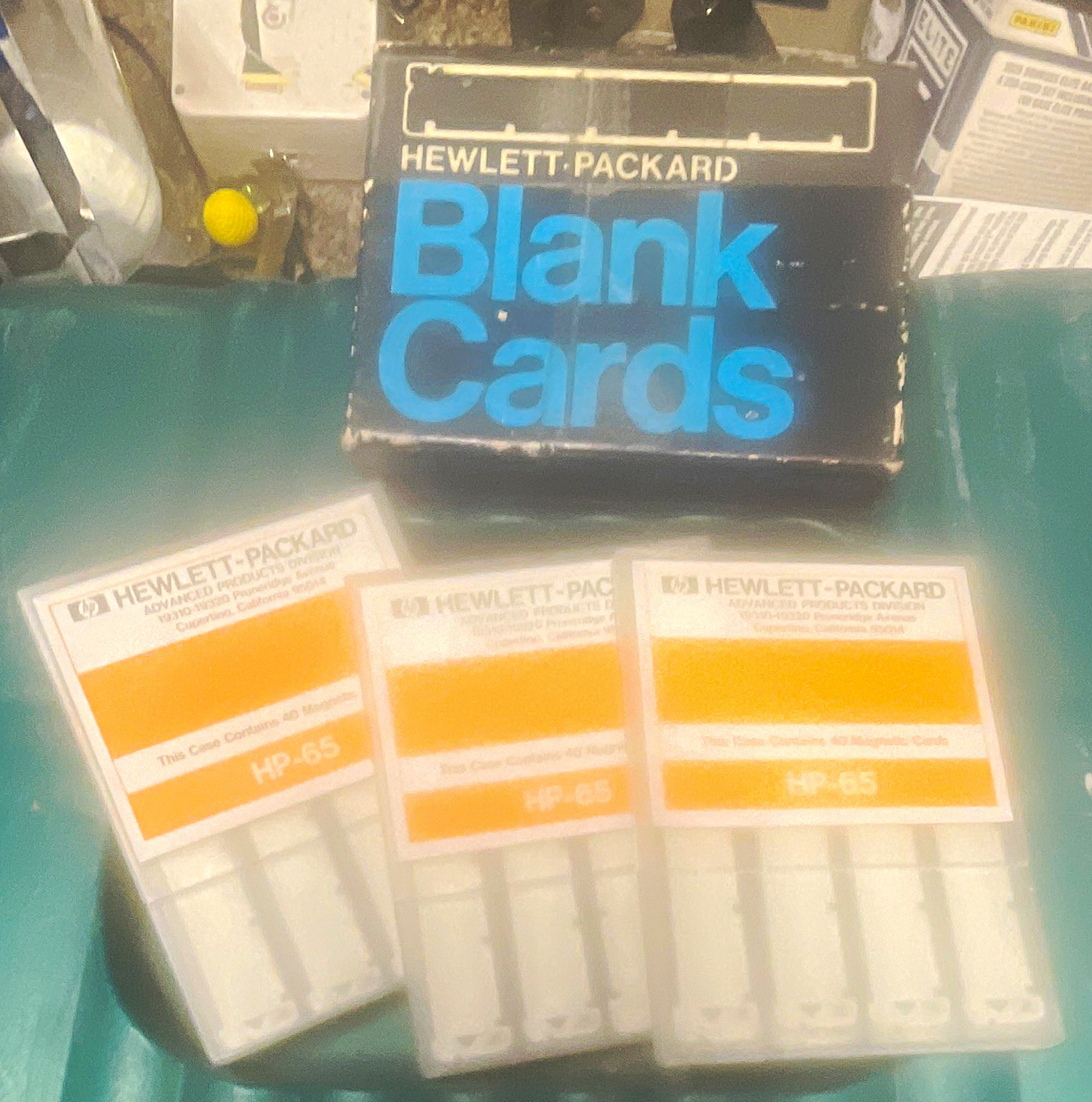 Vintage HP-65 HP-67 Magnetic Program Blank Cards Lot - (3) Cases & Original Box