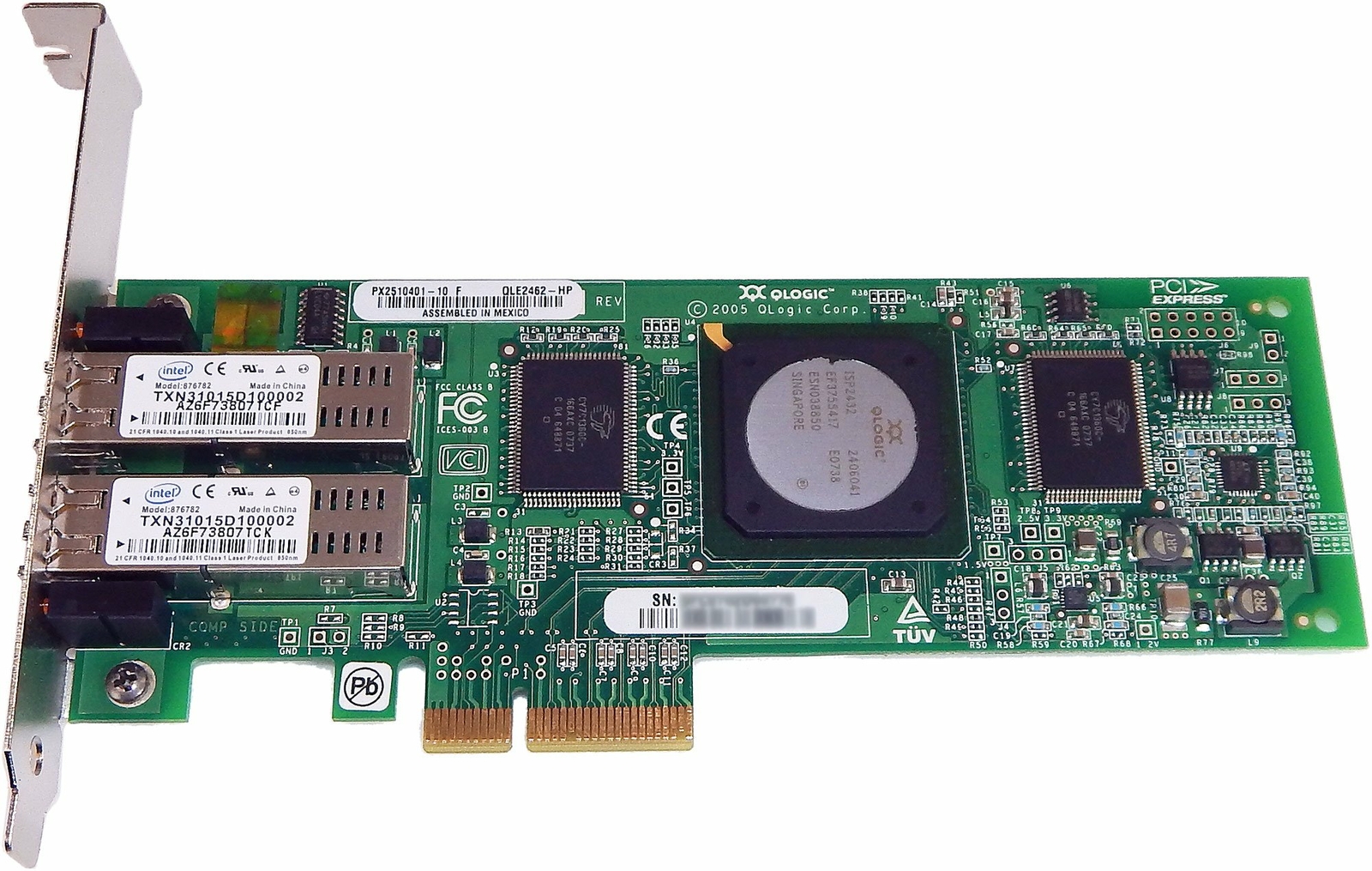 HP PX2510401-69 Qlogic QLE2462-HP Dual Port 8GB Fiber Server Adapter (2) SFP-VGC