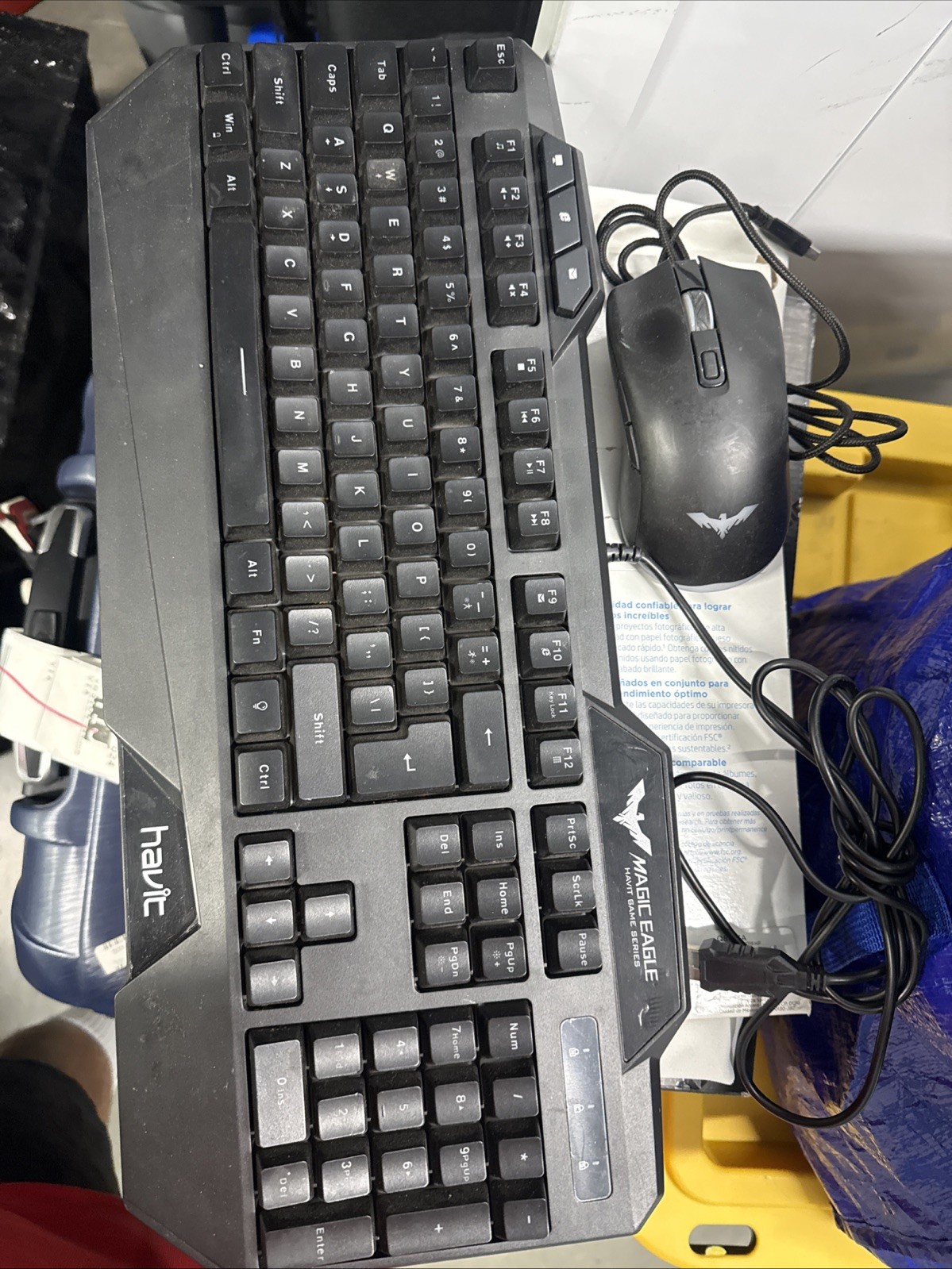 Havic Magic Eagle Key Board And Mouse Pad Gaming Set  Used Great Condition No