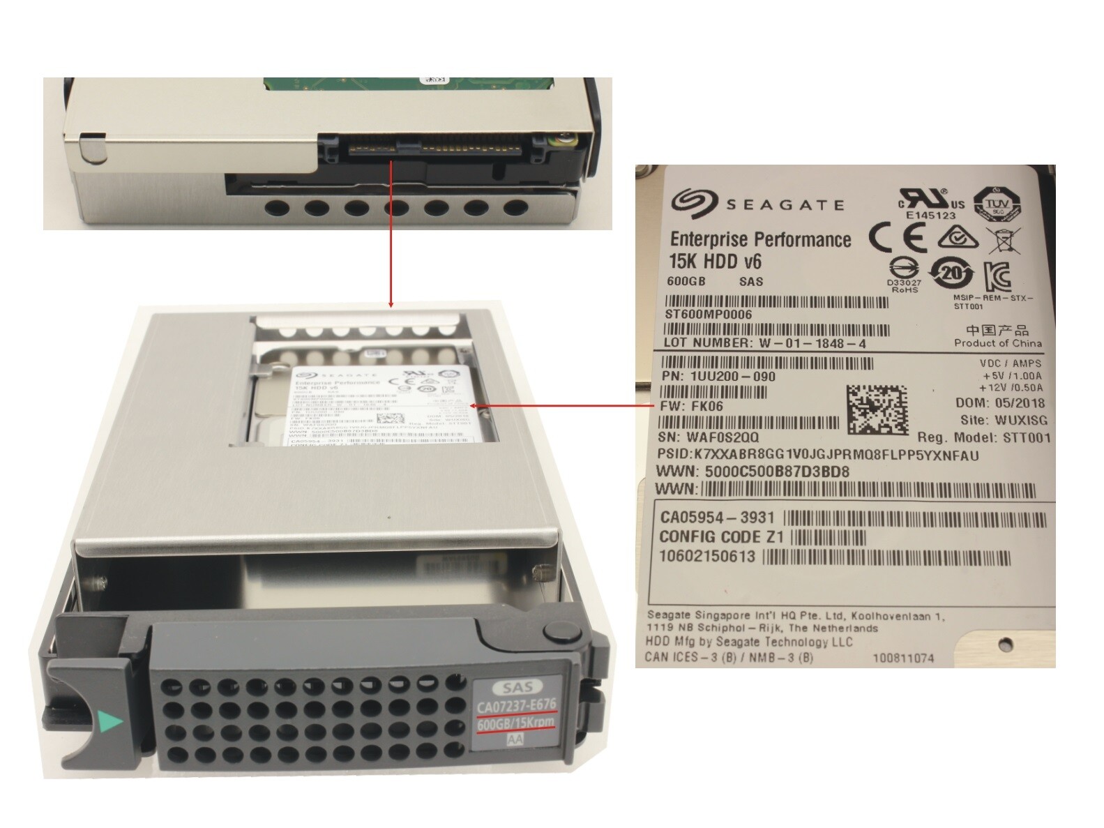 Fujitsu ETERNUS CA07237-E676 CA05954-3931 600GB
