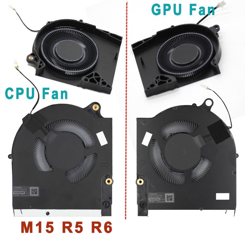 OEM CPU GPU Cooling Fan For Dell Alienware M15 M17 R3 R4 R5 R6 0D1X38 0H5TYJ