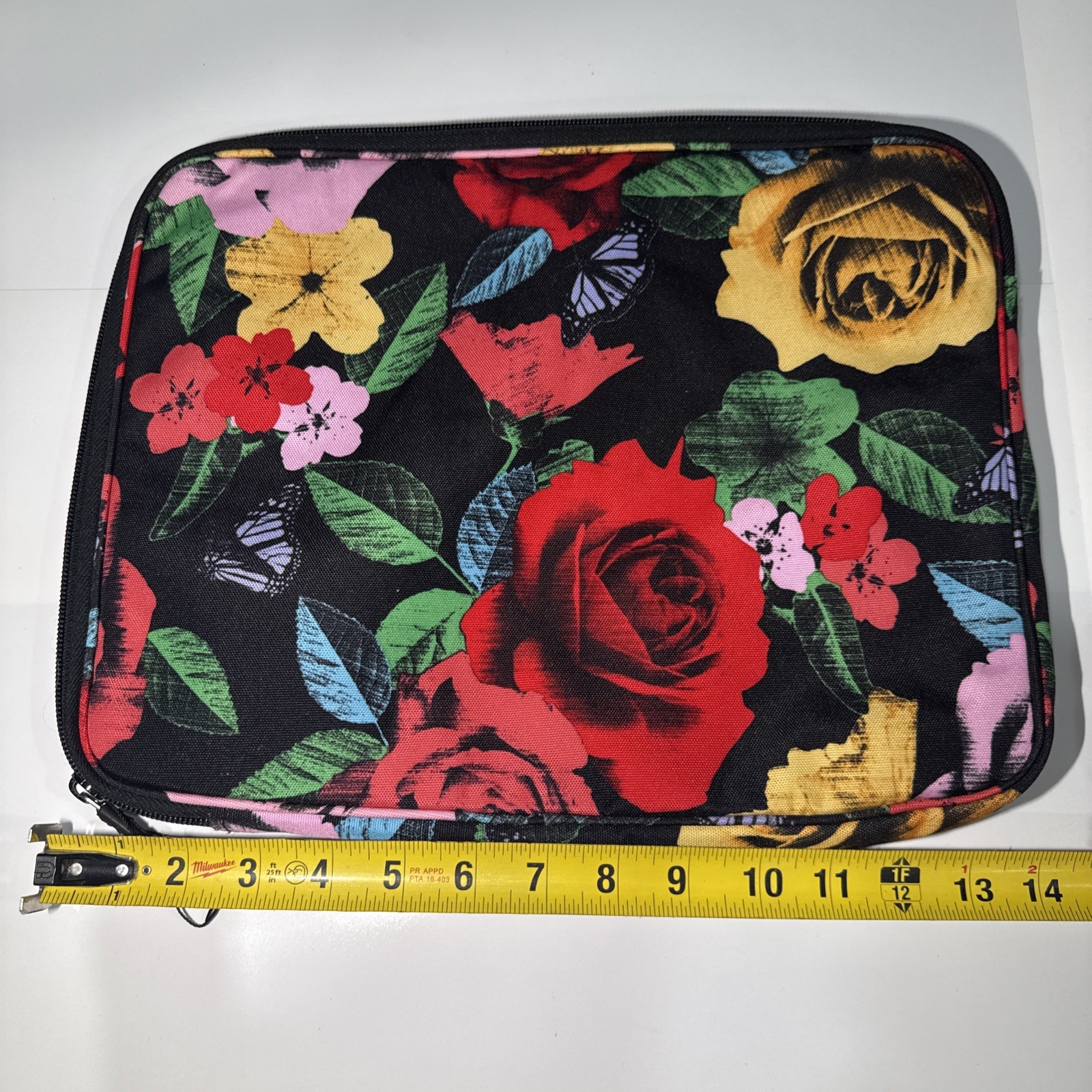 VERA BRADLEY Lighten Up Laptop Case Sleeve Padded Butterfly Havana Rose NWOT