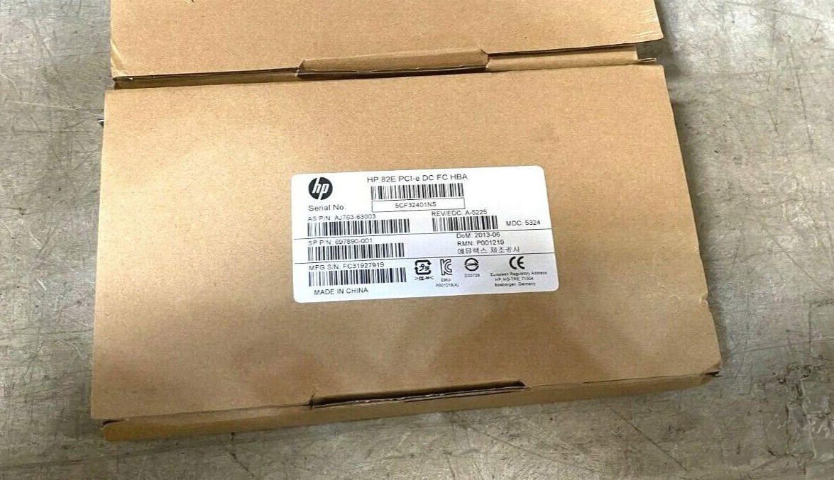 HP AJ763-63003 StorageWorks 82E 8GB Dual Channel PCIe X8 Fiber Channel Adapter