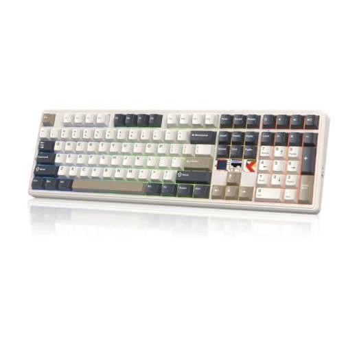 X Aula F108 PRO V2 Wireless Mechanical Keyboard with Reaper Switch Retro White