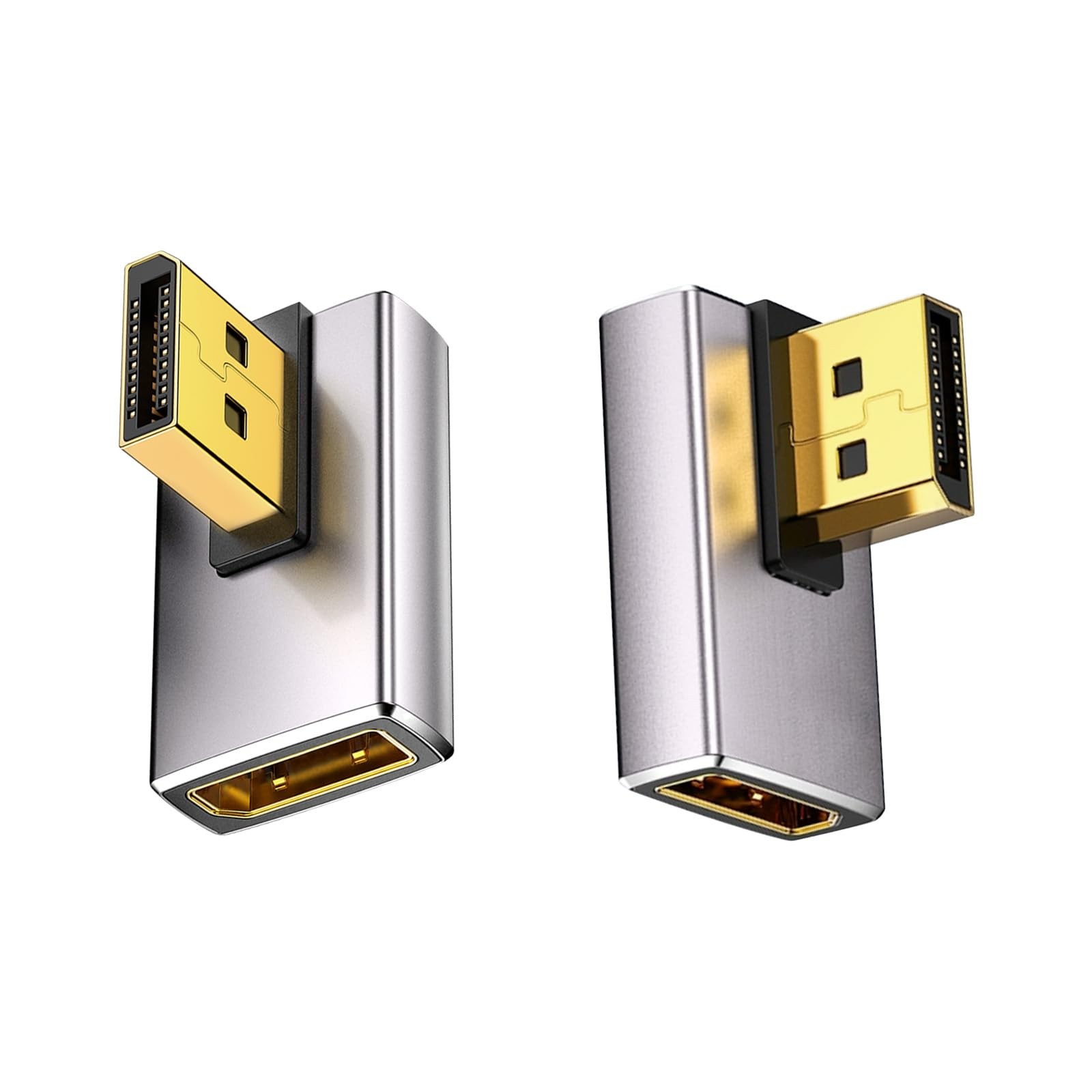 Duttek 8K 90 Degree DisplayPort 1.4 Adapter, Left & Right Angle Extender Pink