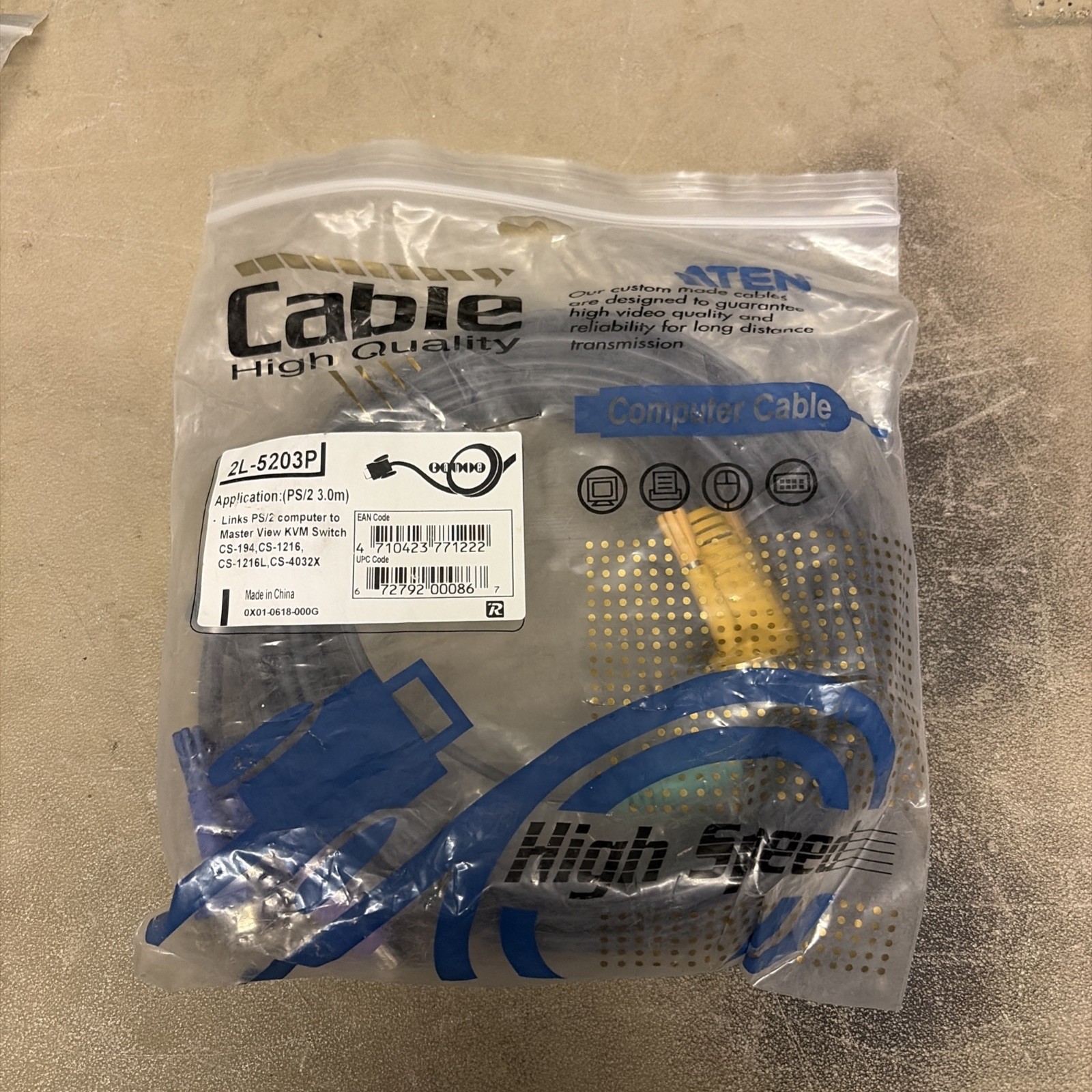 ATEN PS/2 to Master View KVM Cable 3.0m 2L-5203P 0X01-0618-000G