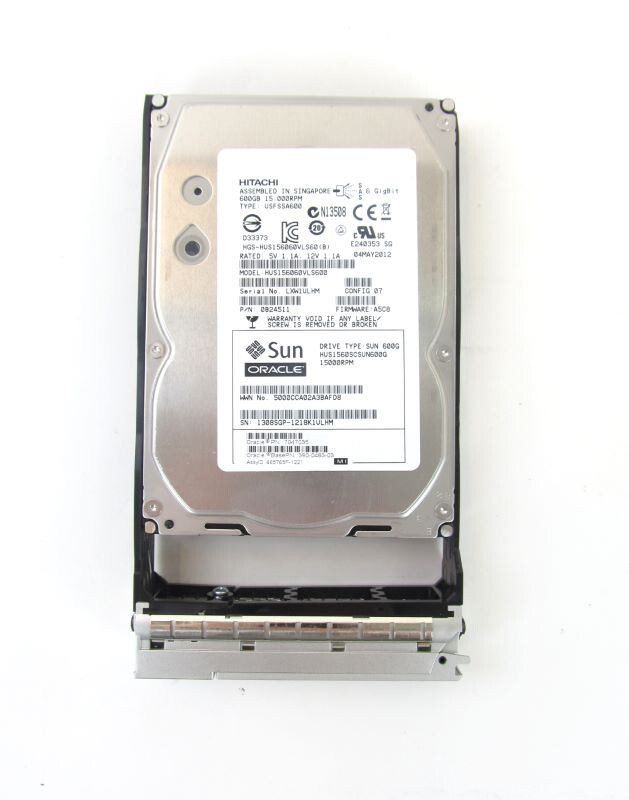 Sun Oracle 7047035 600GB 15K 3.5" SAS HDD 350-1508-01 caddy 390-0483-03