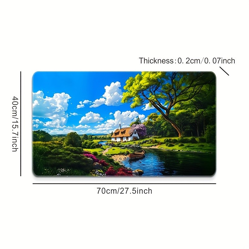 Extra Large Nature Scenery Gaming Mouse Pad with Non-Slip Rubber Base - Durabl