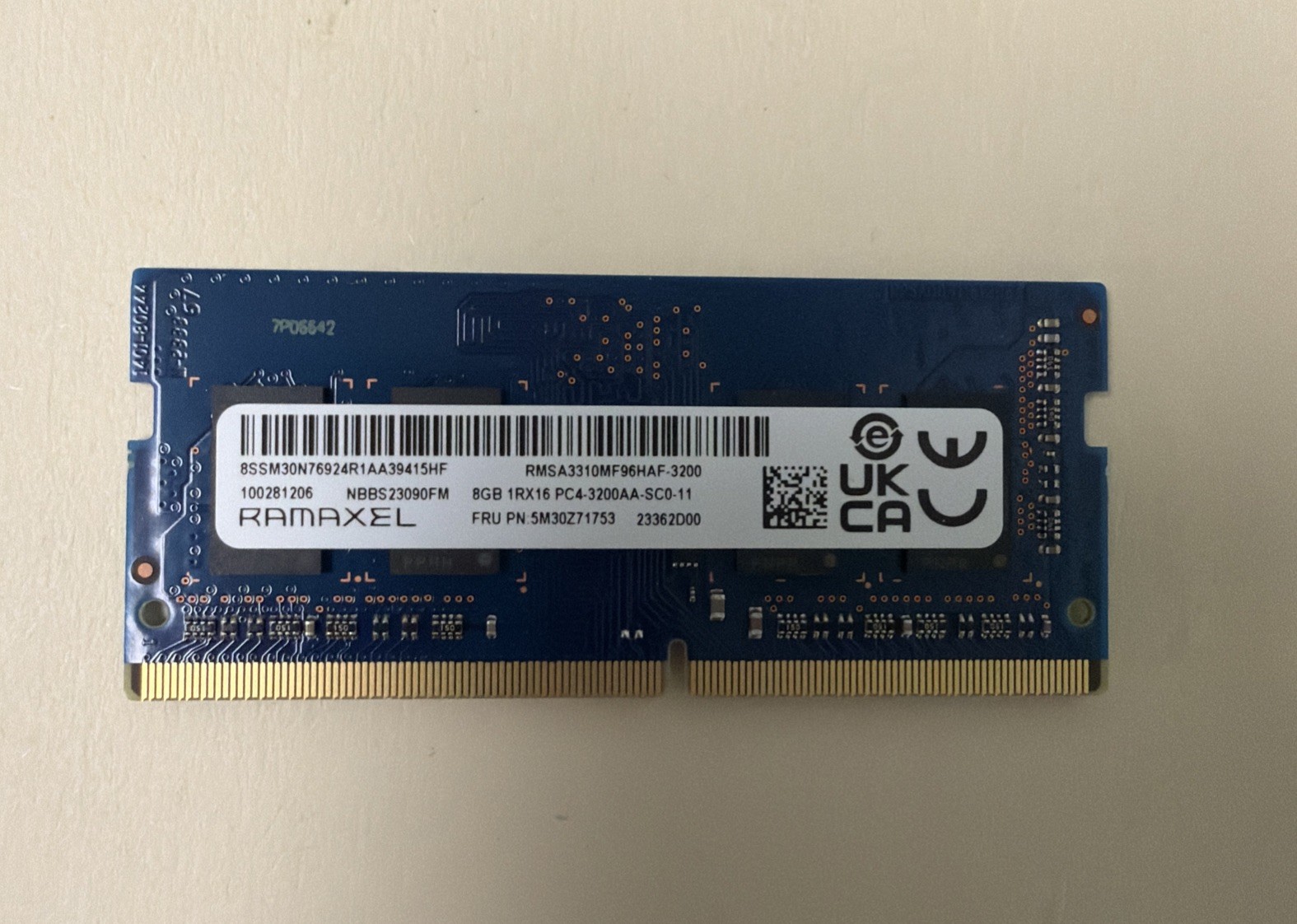 Ramaxel 1Rx16 8GB PC4-3200AA-SC0-11 DDR4 25600MHz SDRAM