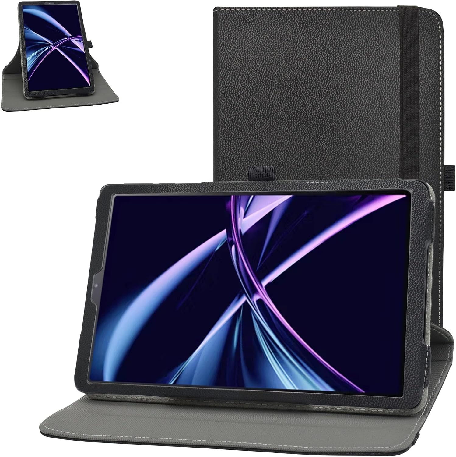 Case for Acer Iconia Tab A10, 360° Rotary Stand Cute Pattern Cover Black