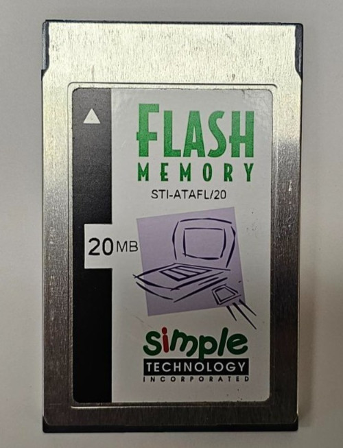 Vintage Simple Technology 20MB FLASHDISK PC Card STI-ATAFL for HP 200LX Palmtop