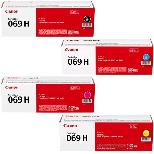Canon 069H Compatible Toner Set 4-Pack High Yield for LBP674Cdw MF751Cdw MF753Cd
