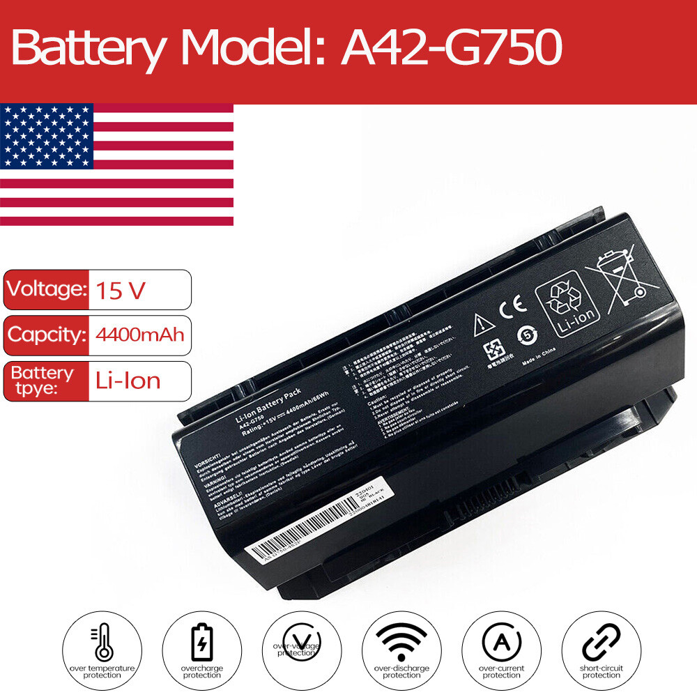 A42-G750 Battery for Asus Rog 0B110-0020000 G750JW-RB71 G750JZ-DS71 G750Y47JX-BL