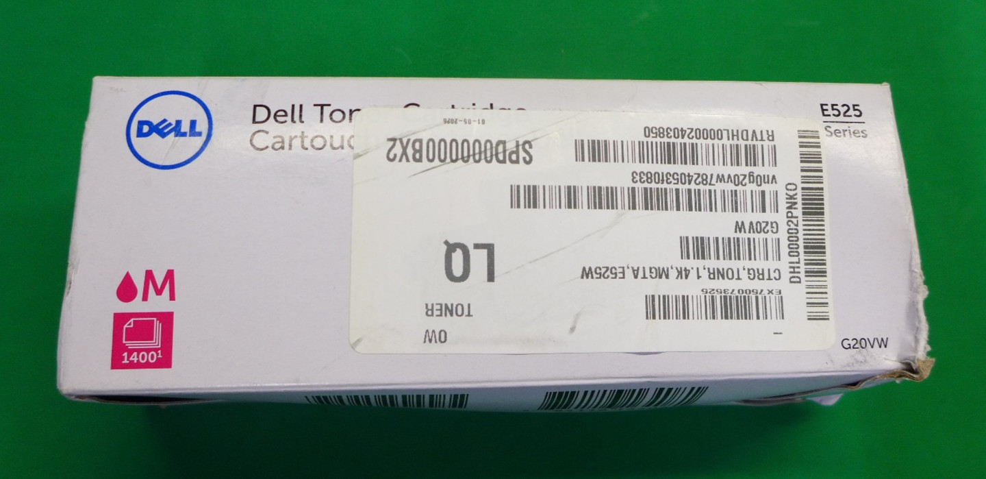 NEW Dell E525 Series Toner Cartridge 1400 Pages Magenta CT202255 G20VW