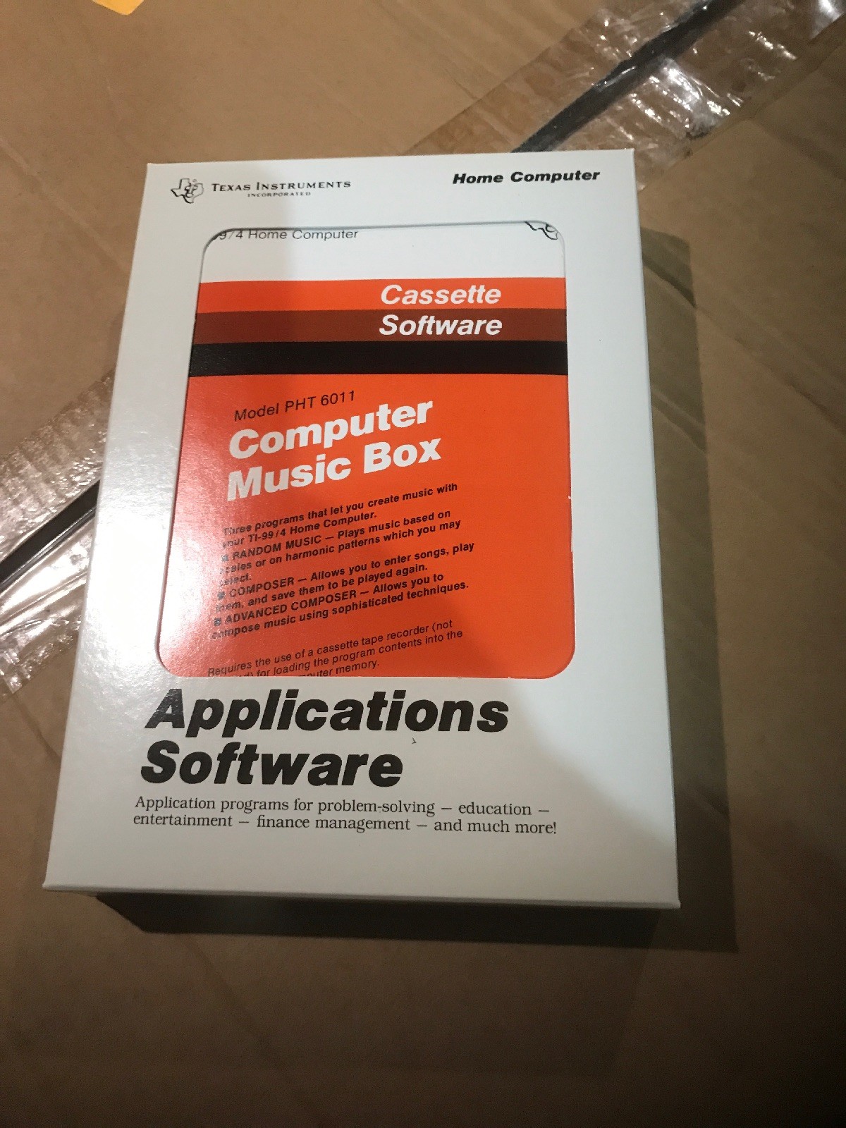 Minty New Nos TI99-4a Home Computer Music Box Cassette Rare PHT PHD 6011