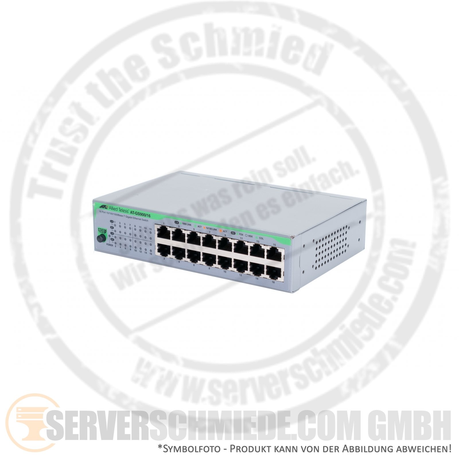 Allied Telesis AT-GS900/16 16-Port 1GbE Gigabit RJ-45 Desktop Ethernet Network S