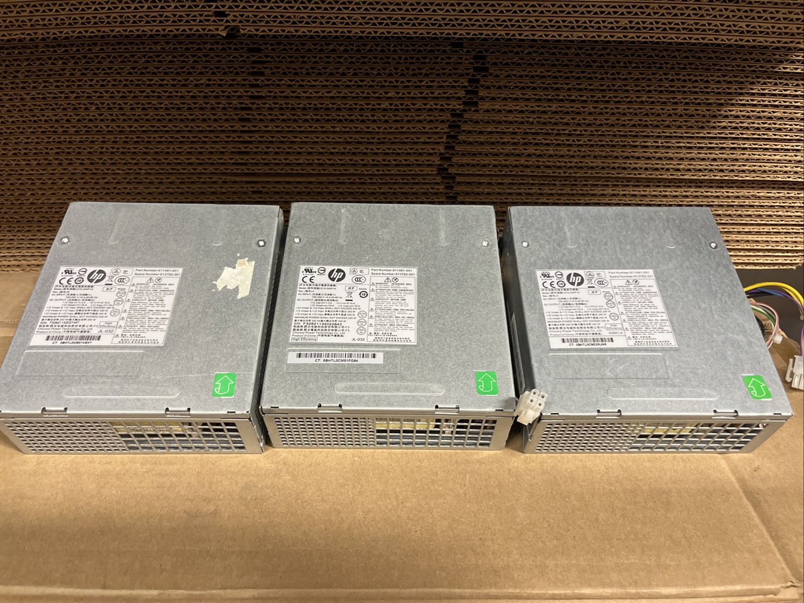LOT Of (3) HP D10-240P1A / 611481-001 Power Supply, 240W, 613762-001