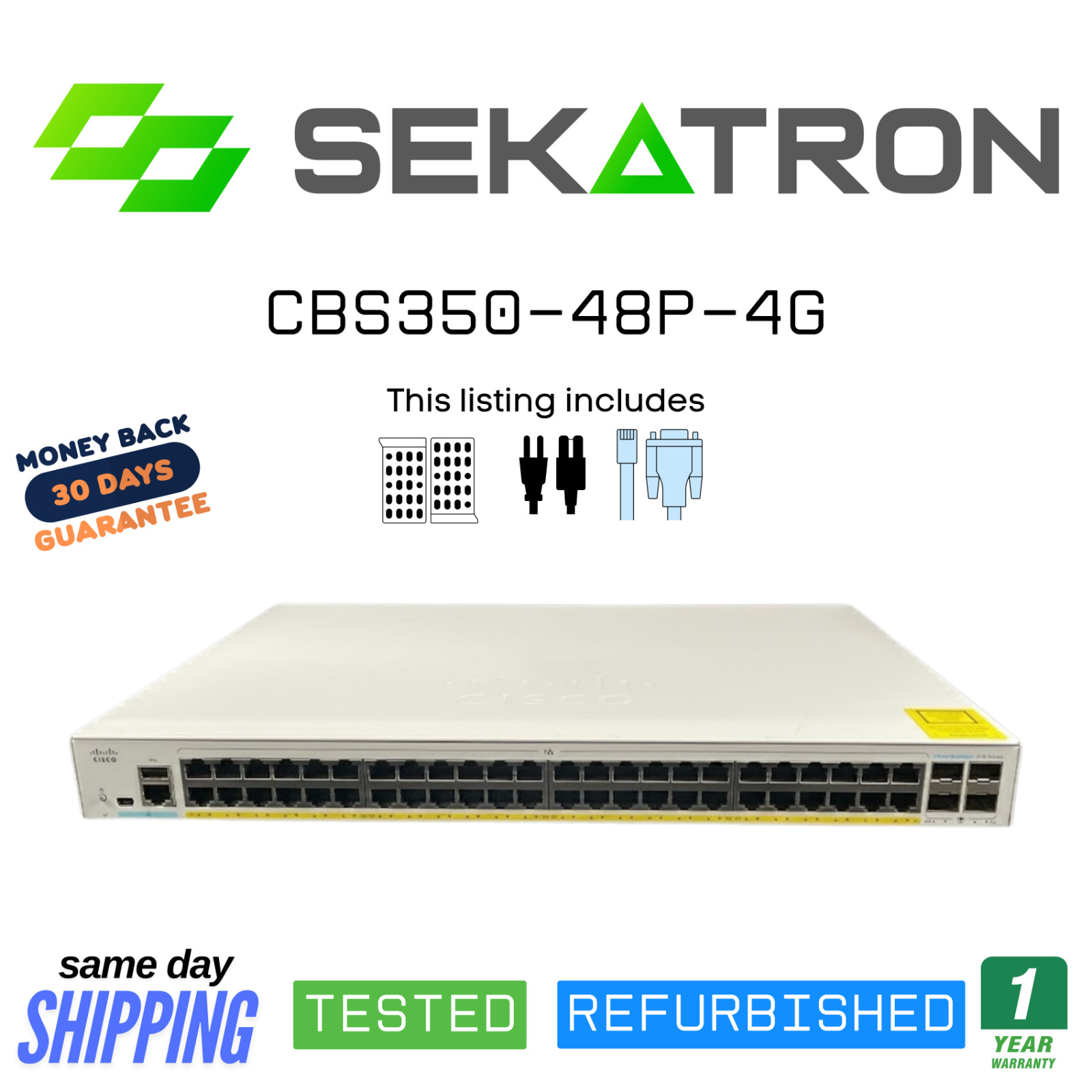 🔀 Cisco CBS350-48P-4G • 48× PoE Gigabit • 4× SFP Uplinks • Tested ⚡FastShip