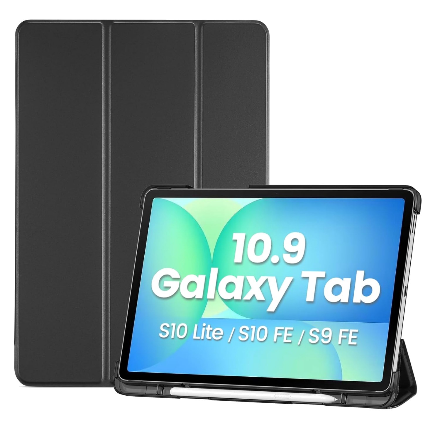 Elegant Slim Trifold Case for Galaxy Tab S10 Lite/FE/S9 FE 10.9” with S Pen H...