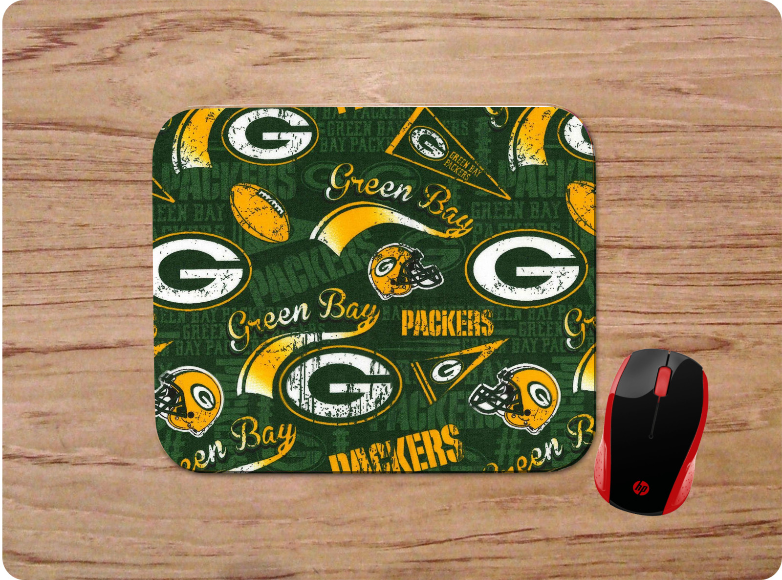 GREEN BAY PACKERS PATTERN CUSTOM RUBBER DESK MAT MOUSEPAD HOME SCHOOL OFFICE