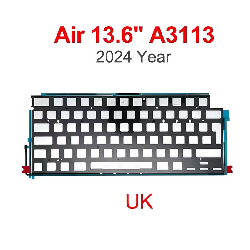 New Laptop Keyboard Backlight UK Big Enter key For MacBook Air 13.6" M3 A3113 Ke