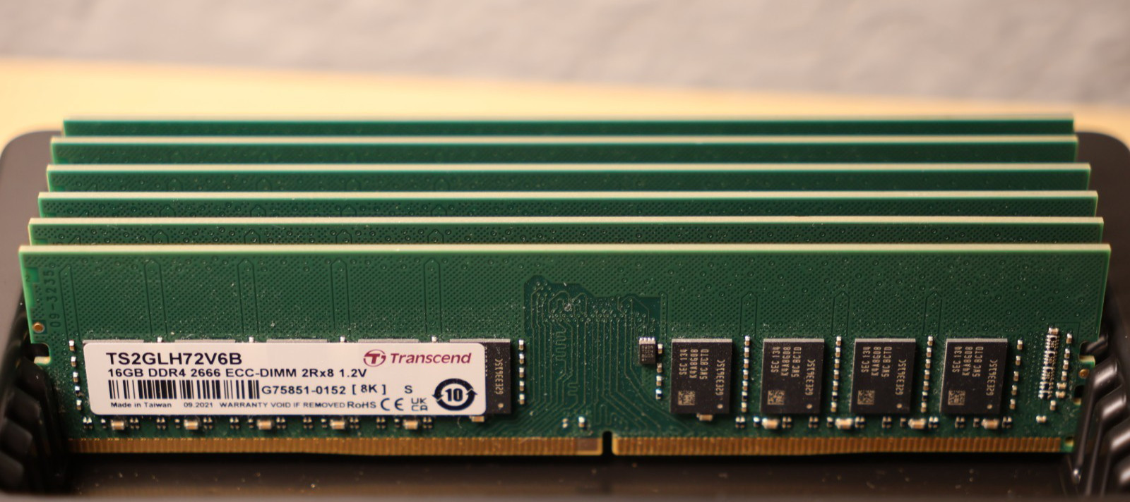 Transcend 96GB (6x16GB) 2Rx8 PC4-2666V DDR4 ECC UDIMM Server RAM TS2GLH72V6B