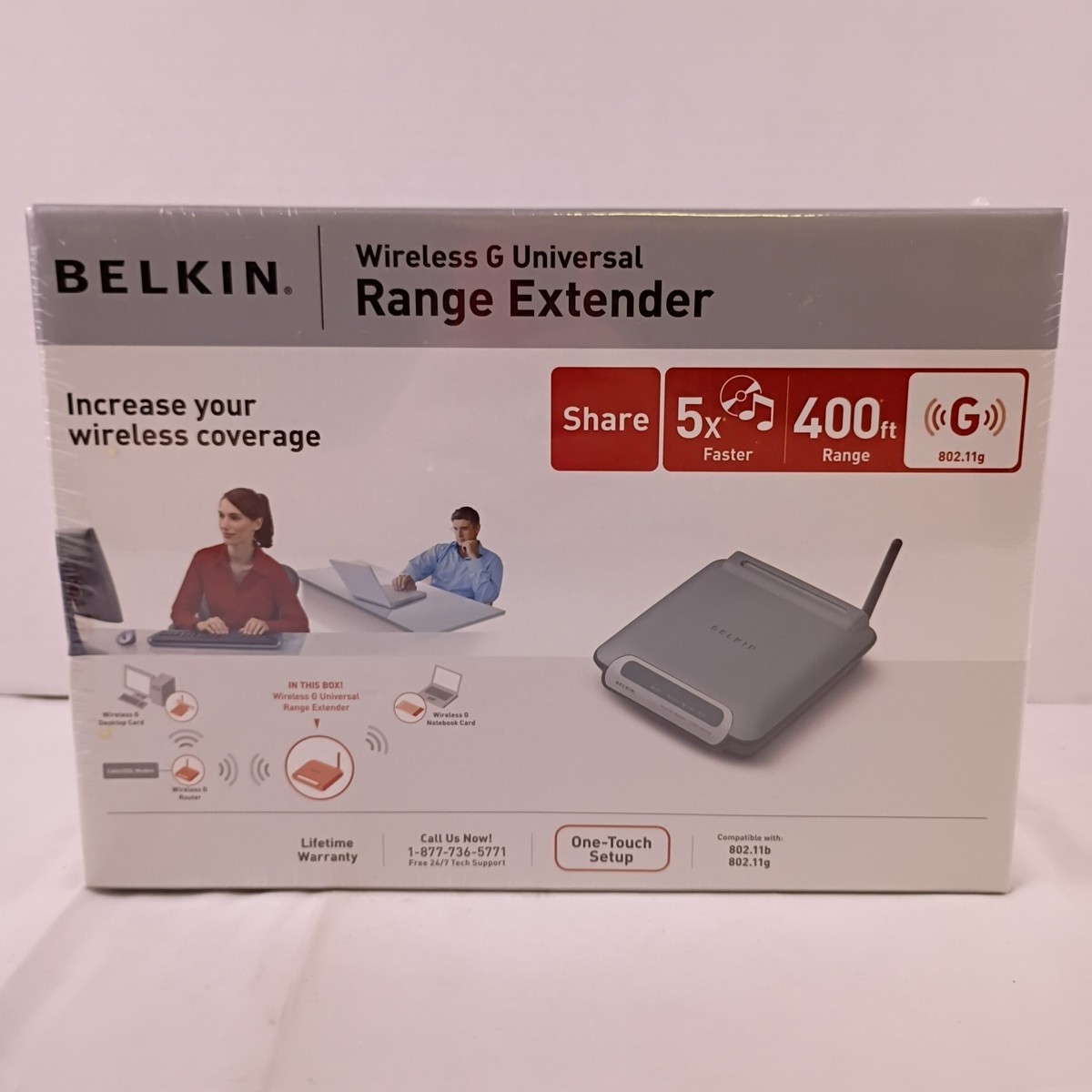 Belkin Wireless G Universal Range Extender 400 Ft Range New and Sealed