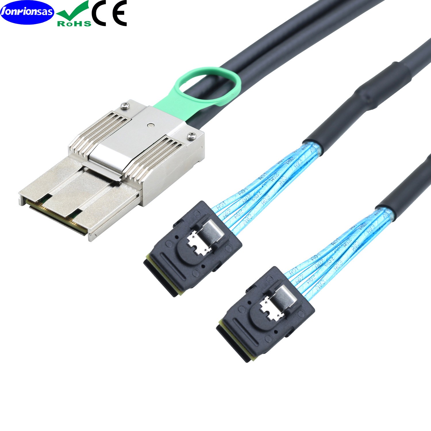 PCIe Mini SAS SFF-8088 8X I/O 68Pin to 2X SAS SFF-8087 36Pin 4X Cable