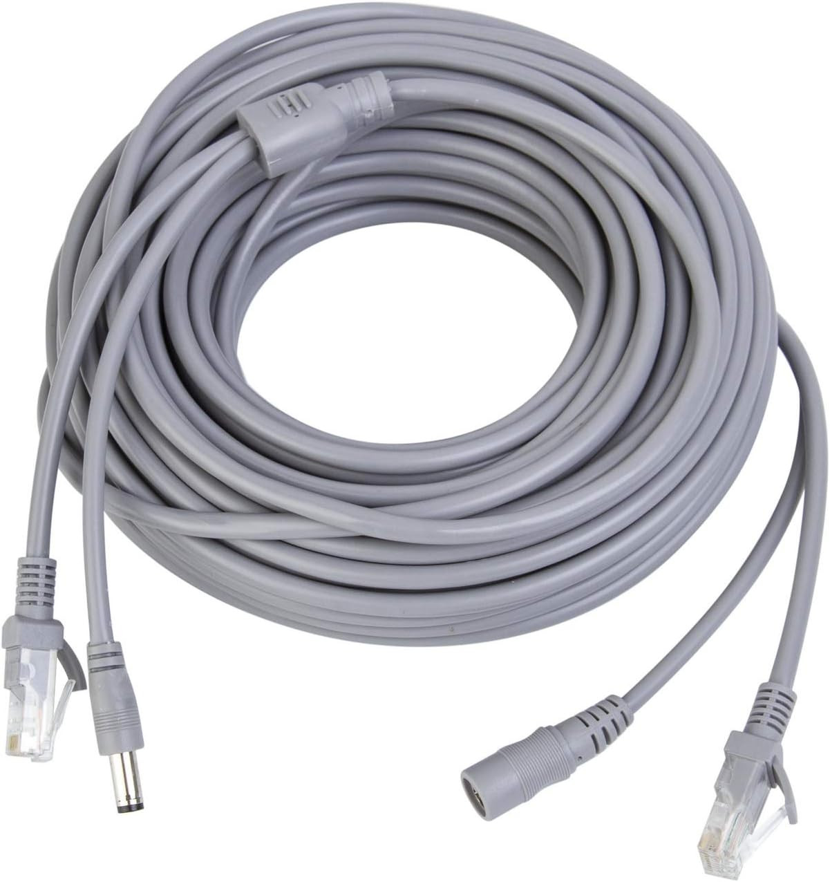 15M/50Ft Ethernet Cable Cat5E Network Lan/Power Extension Cord for CCTV