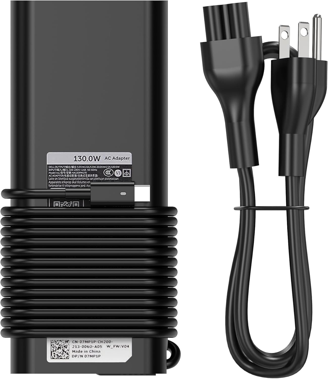 Bull-tech Replacement for Dell 130W Laptop Charger USB C Type C Slim AC Power