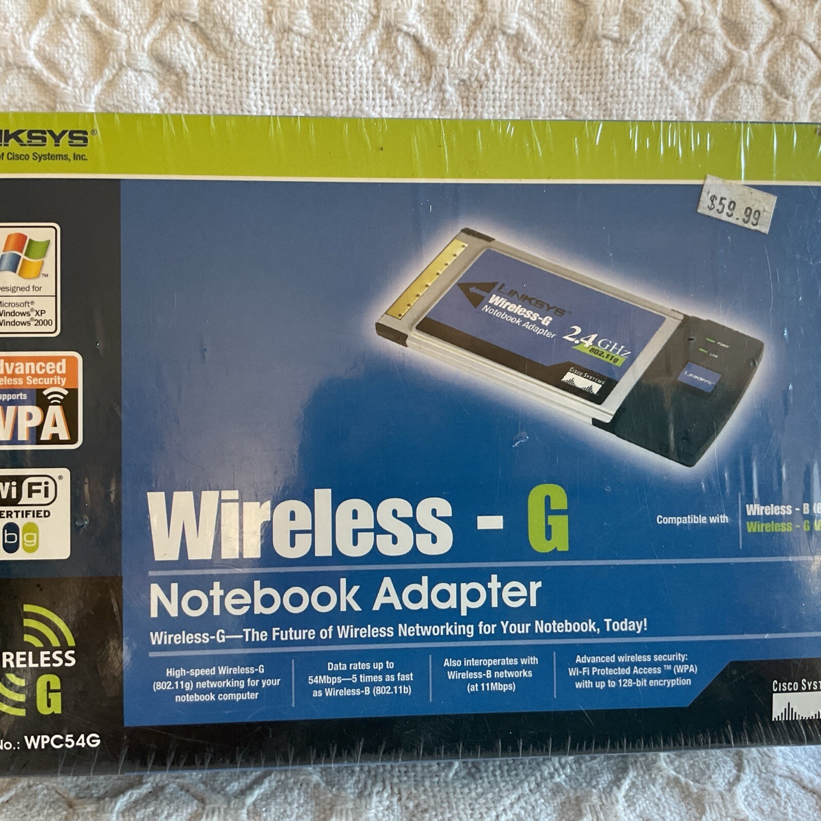Linksys Wireless - G Notebook Adapter Model Number WPC54G 