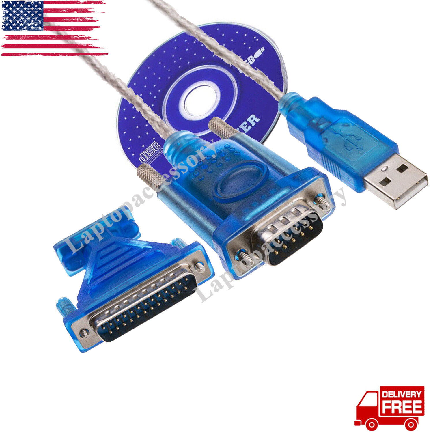 For USB 2.0 To RS232 COM Port 9 Pin Serial DB25 DB9 Adapter Cable Converter USA