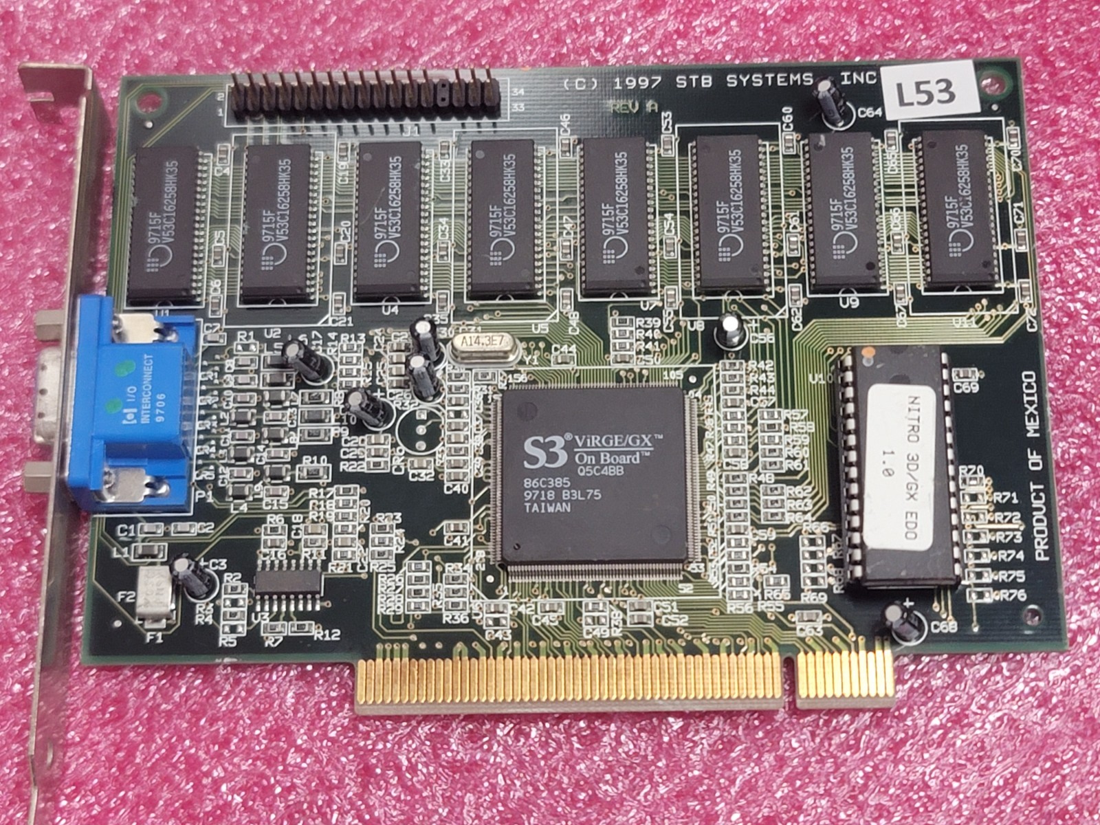 STB Nitro 3D Virge DX 4MB VGA PCI Video Card for DOS Retro Gaming working #L53